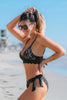 Cupshe Noir Lace Floral Bikini Set
