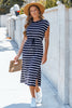 CUPSHE Simply Me Striped Midi Dress Navy