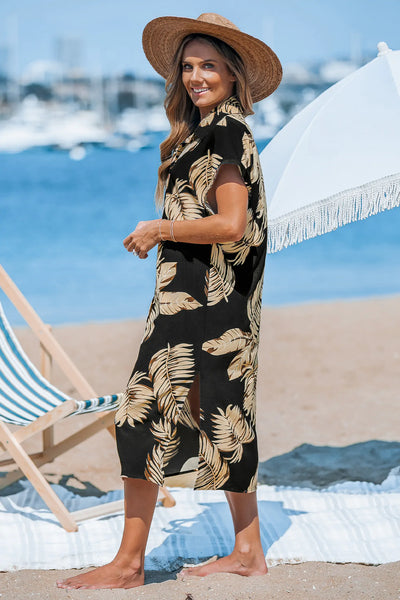 CUPSHE Tropical Leaf Print Cover-Up Dress image 4