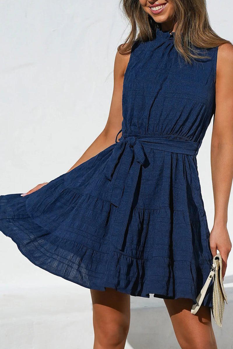 CUPSHE Crisp Silhouette Blue Mini Dress alternate view