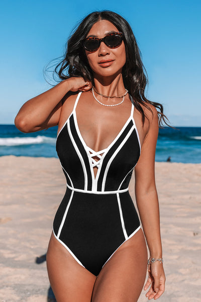 CUPSHE Monochrome Flex Support One-Piece Swimsuit image 1