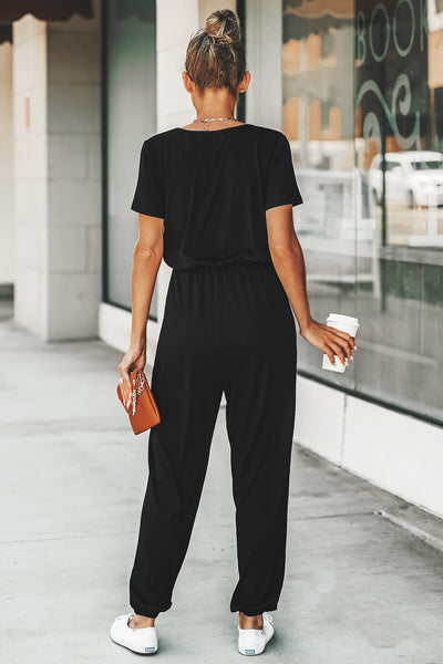 CUPSHE Danica V-neck Maxi Short Sleeve Jumpsuit image 3