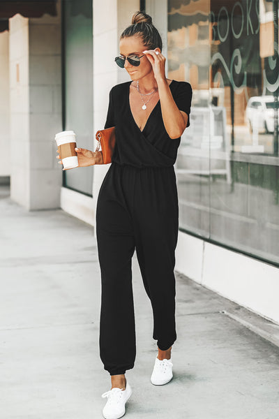 CUPSHE Danica V-neck Maxi Short Sleeve Jumpsuit image 2