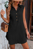 Cupshe Black Collared Sleeveless Mini Dress