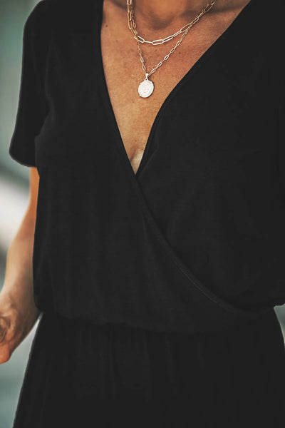 CUPSHE Danica V-neck Maxi Short Sleeve Jumpsuit image 4