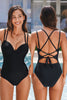 Cupshe Black Bust Enhancing Tummy Control One-Piece