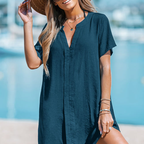 Cupshe Beachside Chill Blue Cover-Up Mini Dress alternate view