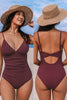 Cupshe Escaping Wine One-Piece Swimsuit