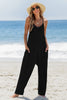 CUPSHE Black Sleeveless Scoop Neck Drop Crotch Jumpsuit