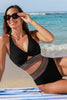 CUPSHE Black Keyhole Bikini Top & High-Waisted Bottoms Set
