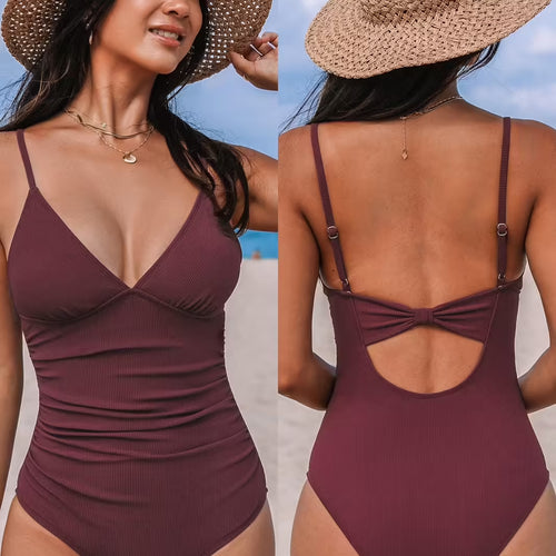 CUPSHE Escaping Wine One-Piece Swimsuit — Modern Body Dancewear Australia