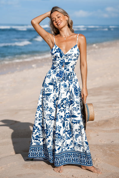 CUPSHE Floral Sweetheart Twist & Keyhole Maxi Dress image 2