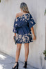 Cupshe Leaf Print One-Shoulder Belted Dress