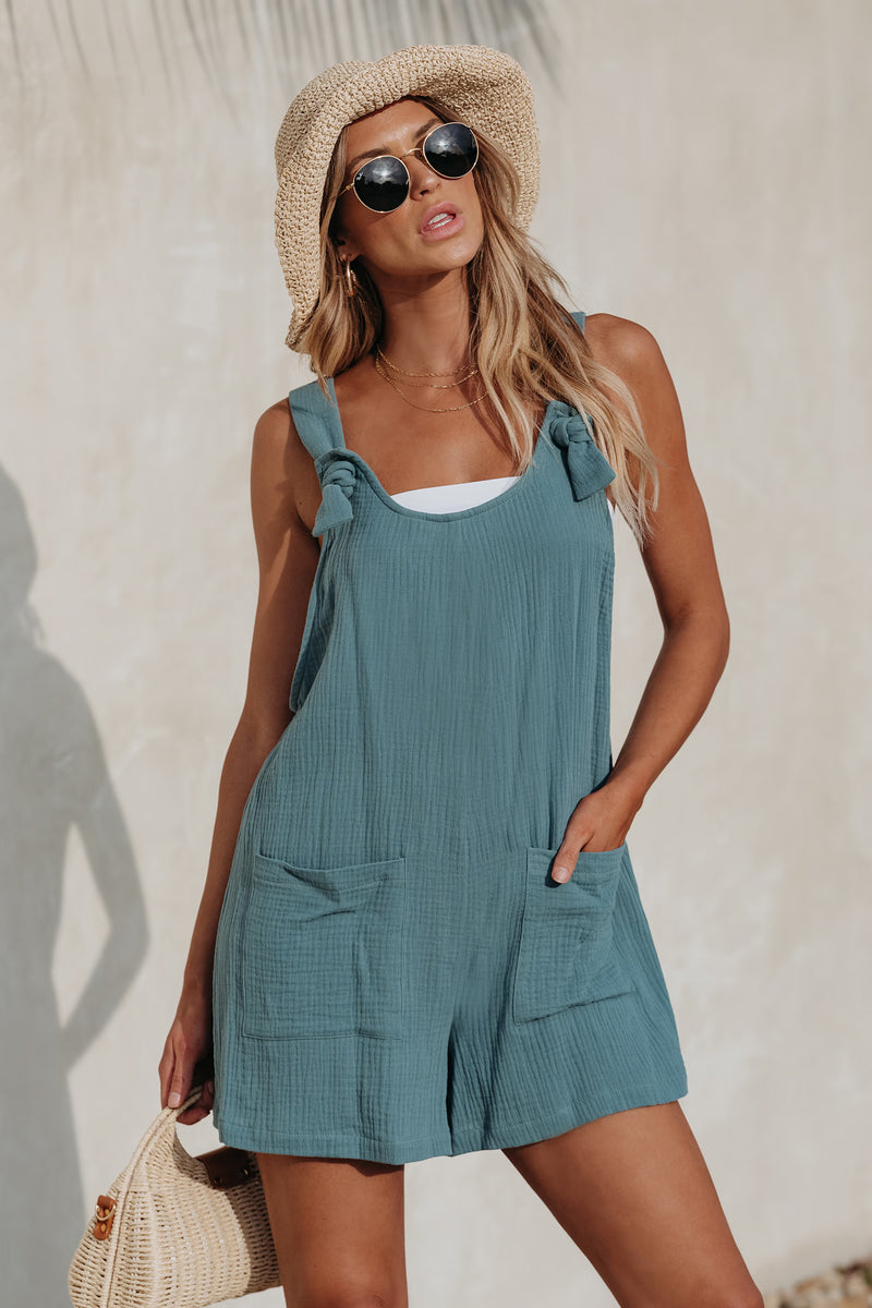 CUPSHE Patch Pocket Pinafore Romper alternate view