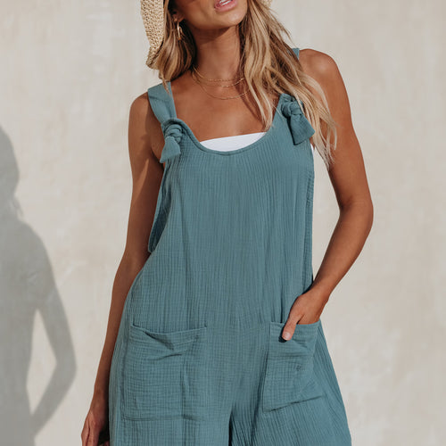 CUPSHE Patch Pocket Pinafore Romper alternate view
