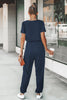 CUPSHE Midnight Blue Surplice Jogger Jumpsuit