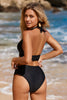 Cupshe Mesh Halter Bralette & High Waist Bikini Set