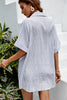 CUPSHE Analia Dolman Sleeve Stripe Shirt Collar Oversize Dress