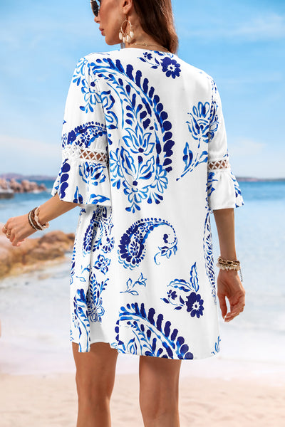 CUPSHE Floral Paisley Print Lace Dress image 3