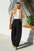 CUPSHE Black Elastic Waist Tapered Leg Pants