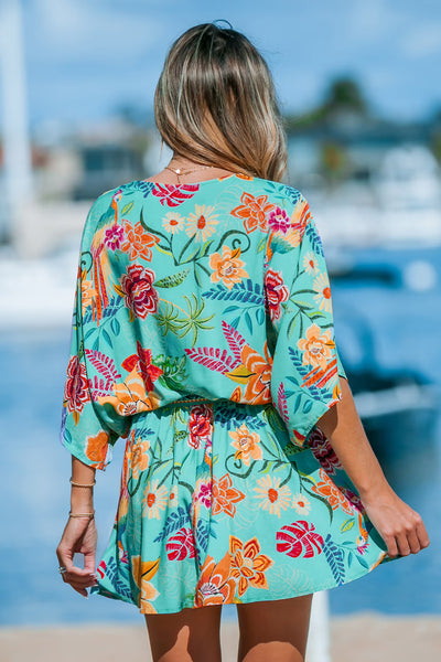 CUPSHE Tropical Dolman Sleeve Casual Mini Dress image 2