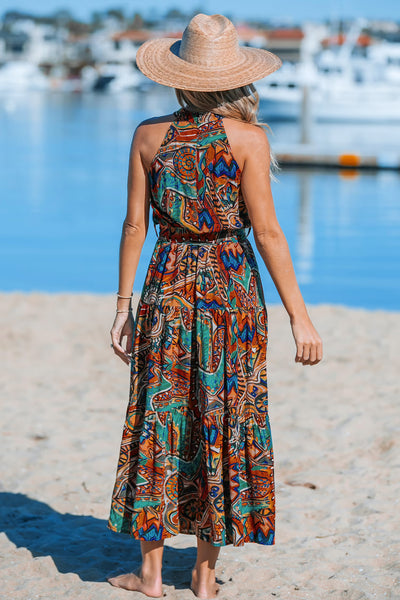 CUPSHE Abstract Boho Halterneck Maxi Dress image 3