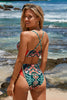 Cupshe Green Paisley Triangle Top & Overlap Cheeky Bikini Set