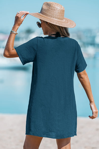 Cupshe Beachside Chill Blue Cover-Up Mini Dress image 3
