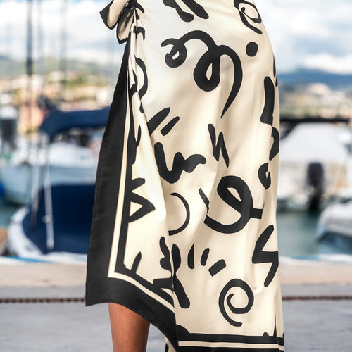 CUPSHE Ink Tide Abstract Sarong alternate view