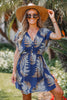 Cupshe V-Neck Tropical Leaf Print Cover-Up Dress
