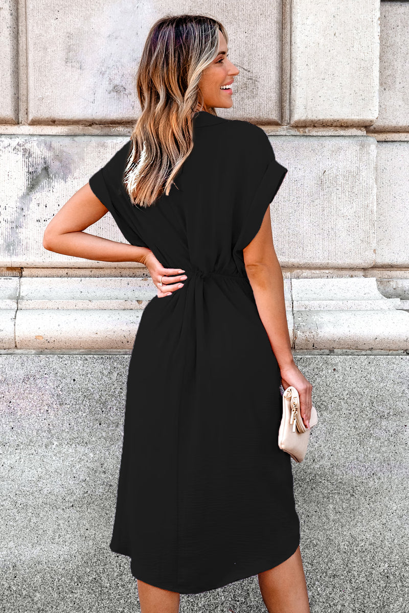 CUPSHE Collared Front Twist Tulip Hem Midi Dress alternate view