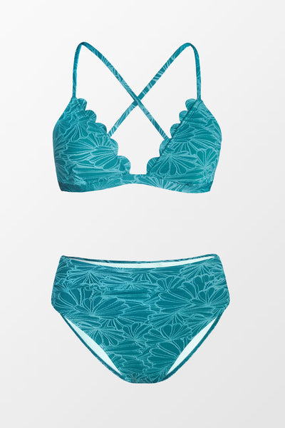 CUPSHE Flourishing Floral Scalloped Bralette And Cheeky High Waist Set image 4