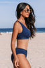 Cupshe Estate Blue Plunging Bikini Set