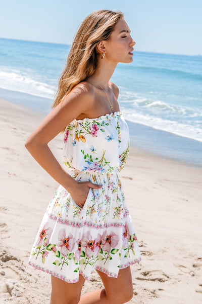 CUPSHE Floral Print Tie Waist Mini Dress image 4