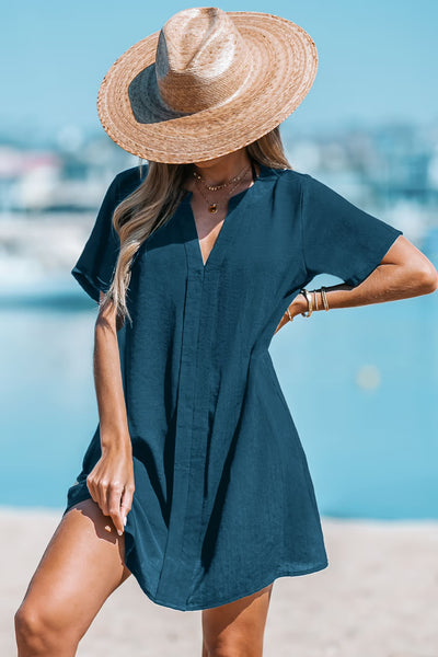 Cupshe Beachside Chill Blue Cover-Up Mini Dress image 1