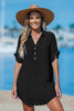 Cupshe Black Collared V-Neck Mini Cover-Up