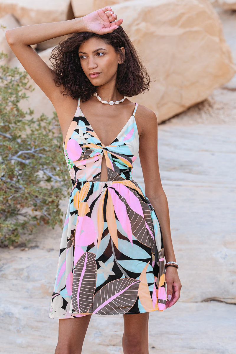 CUPSHE Tropical Sweetheart Twist & Keyhole Mini Dress — Modern Body Dancewear Australia