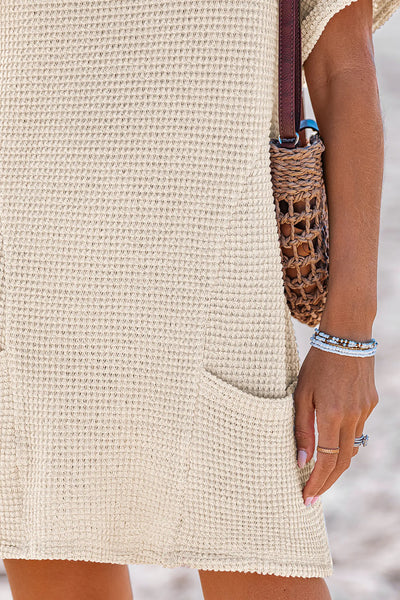 CUPSHE Dreamy Tides Beige Cover-Up Mini Dress image 2
