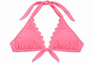 CUPSHE Pink Scallop Triangle Bikini Top image 1