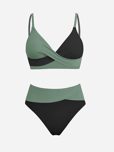 Cupshe Women's Twist Front High Waisted Bikini Set image 1