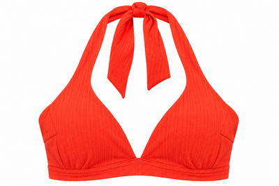 CUPSHE Orange Halter Neck Deep U Top image 1