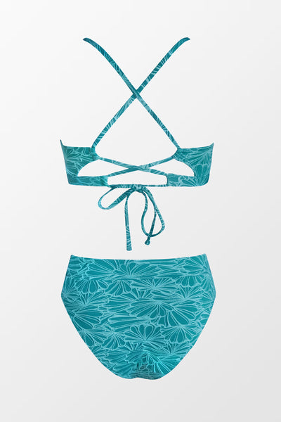 CUPSHE Flourishing Floral Scalloped Bralette And Cheeky High Waist Set image 5