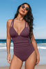 CUPSHE Plum Plunging Tummy Control One-Piece