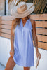 Cupshe Seaside Elegance Royal Striped Mini Dress