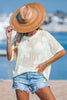 Cupshe Fresh Florals Short Sleeve Knit Cover-Up Top