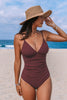 CUPSHE Escaping Wine One-Piece Swimsuit