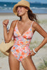 Cupshe Retro Floral V-Neck Tummy Control One Piece Swimsuit