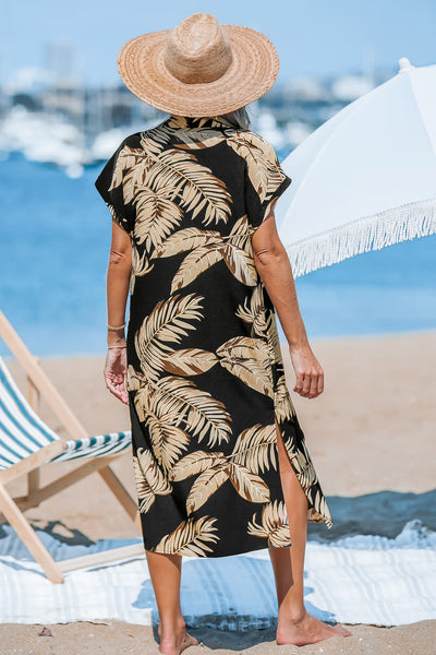CUPSHE Tropical Leaf Print Cover-Up Dress image 3