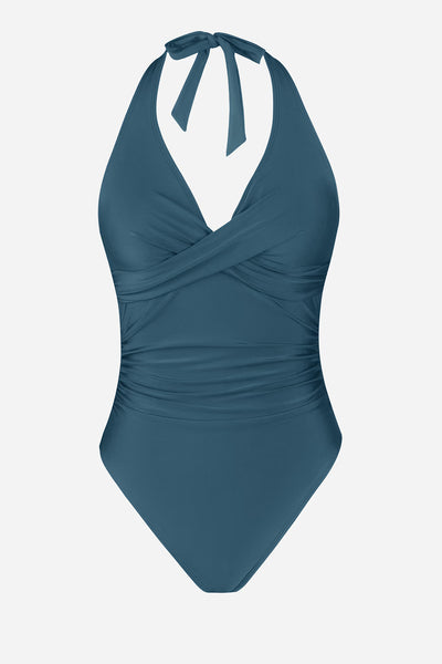 CUPSHE Ruched Twist-Front Halter One Piece Swimsuit image 4