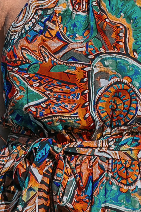 CUPSHE Abstract Boho Halterneck Maxi Dress